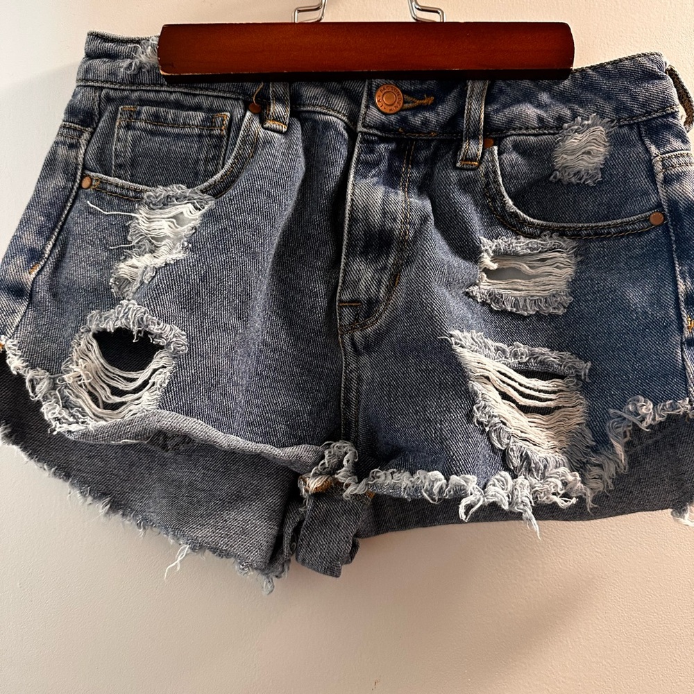 PacSun Blue Distressed Jean Shorts